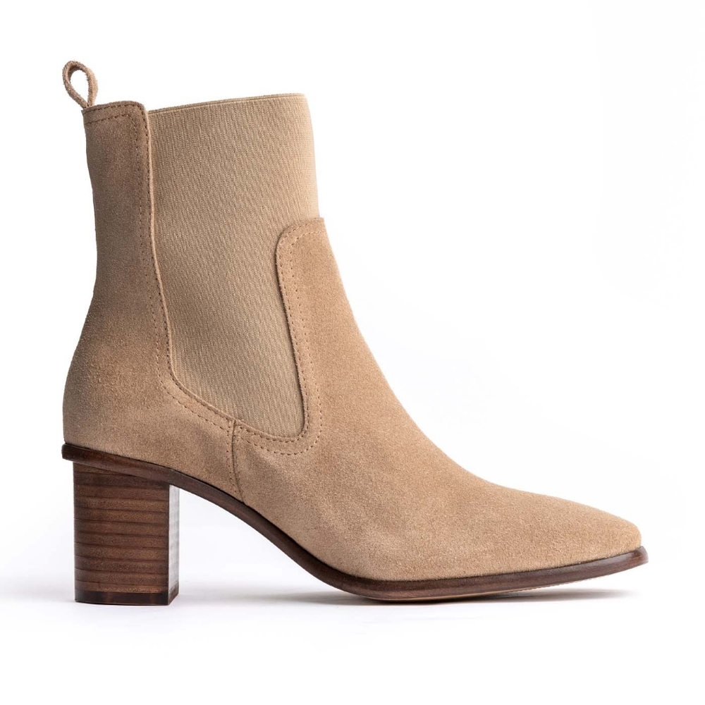 NWT Suede Chelsea Boots in Taupe from Portland Leather Patina (US 8, EUR 38)